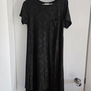 LuLaRoe Black Geometric Midi Dress